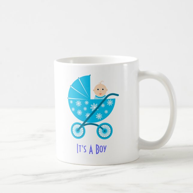It's A Boy: Newborn Baby Save The Date Mug (Right)