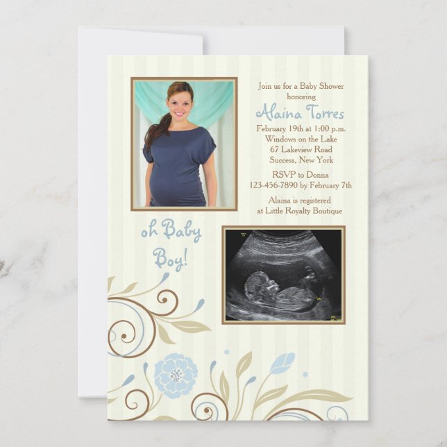 It's A Boy Photo Baby Shower Invitation (Front)