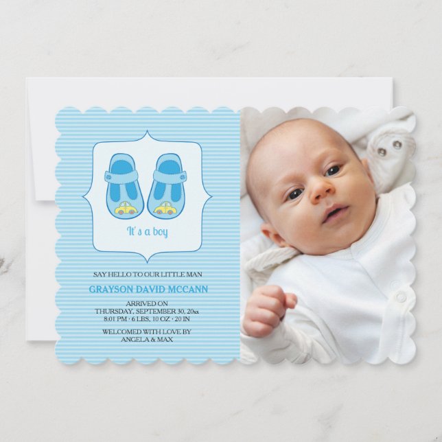 It's A Boy Photo Birth Announcement (Front)
