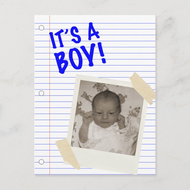 it's a boy postcard (Front)