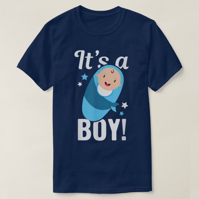 It's a Boy Pregnancy and Gender Reveal Announcemen T-Shirt (Design Front)