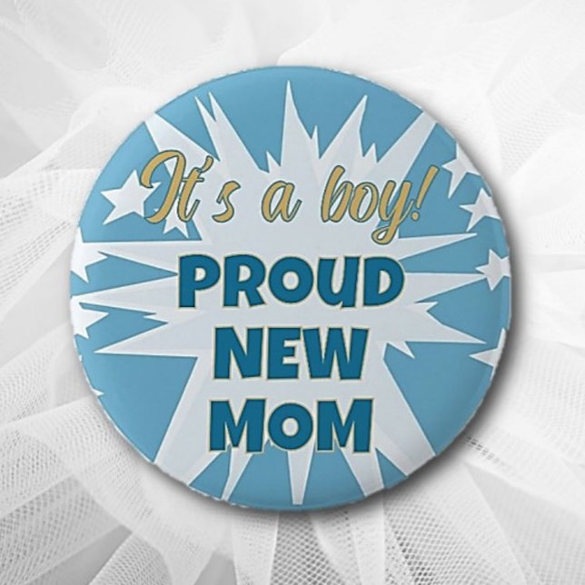 It's a boy! Proud New Mum Button (Creator Uploaded)