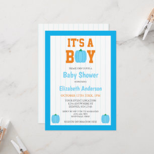 It's A Boy Pumpkin Baby Shower Invitation
