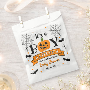"It's A Boy" Pumpkin Halloween Baby Shower Favour Bags