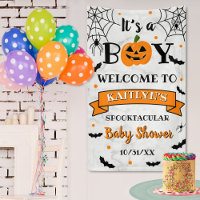 "It's A Boy" Pumpkin Halloween Baby Shower Welcome