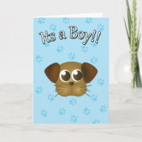 Its a Boy Puppy Card