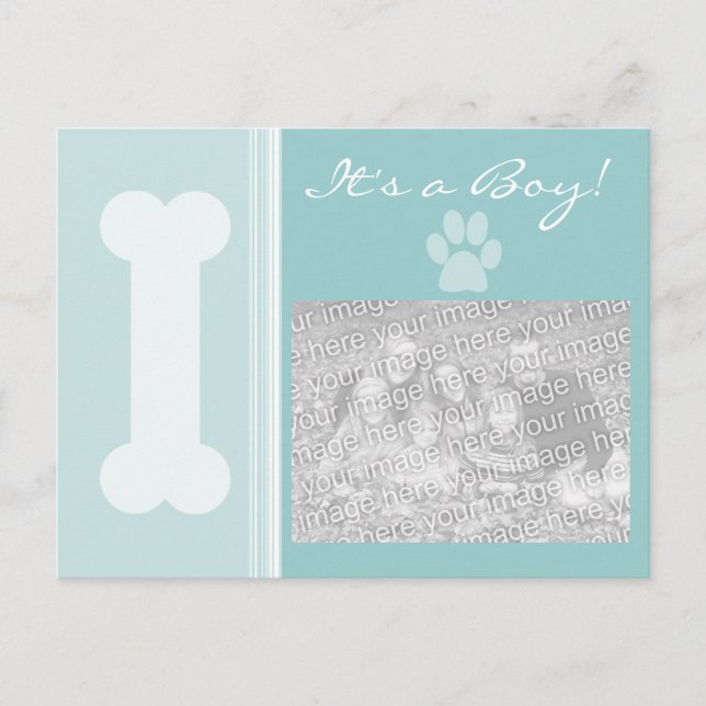 It's a Boy! Puppy Postcard (Front)