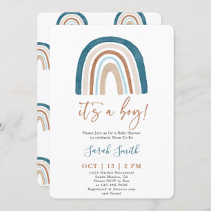 It's a Boy Rainbow Baby Shower boy Invitation