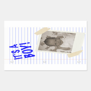 it's a boy rectangular sticker