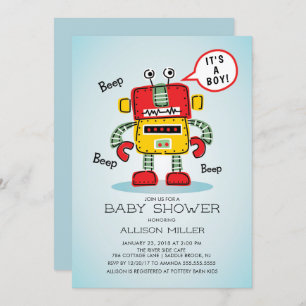 It's a Boy Robot Baby Shower Invitation