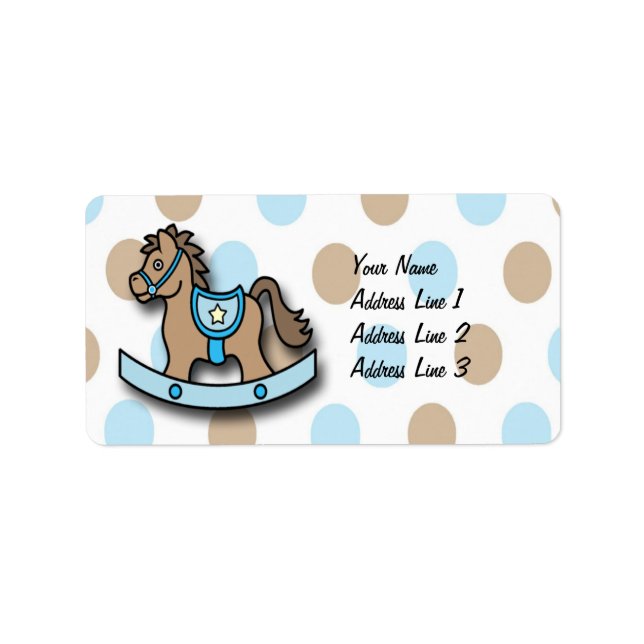 It's a Boy Rocking Horse Baby Shower Address Label (Front)