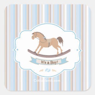 It's A Boy Rocking Horse Stickers