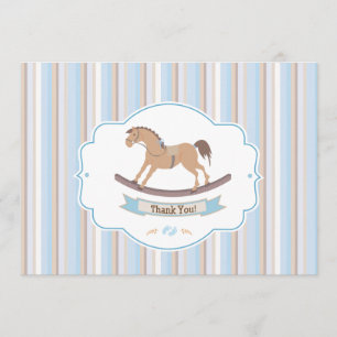 It's A Boy Rocking Horse Thank You Cards