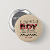 It's A Boy! Rustic Plaid Lumberjack Baby Shower