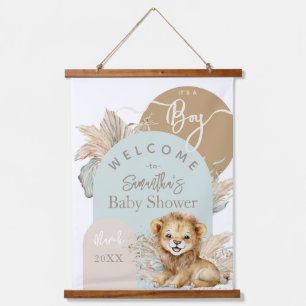 It's a boy Safari Theme Lion Baby Shower welcome Hanging Tapestry