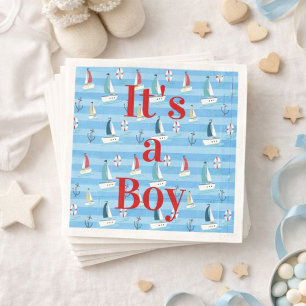 It's a Boy Sailboat Paper Napkin