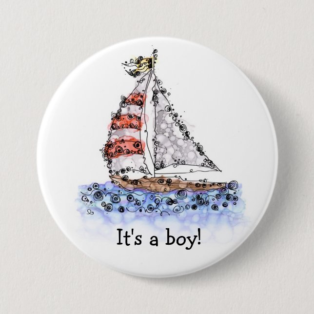 It's a boy! Sailboat Pin (Front)