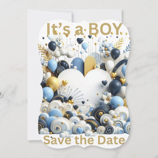 Its a BOY save the date Invitation (Front)