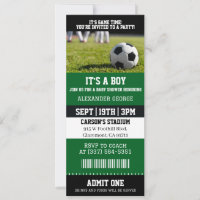 It's A Boy Soccer Baby Shower Ticket