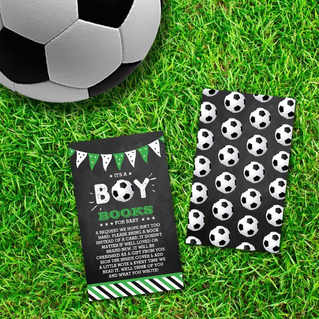 It's A Boy! Soccer Themed Baby Shower Book Request Enclosure Card (Creator Uploaded)