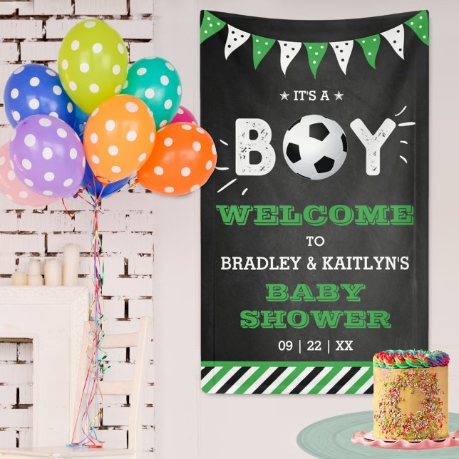 It's A Boy! Soccer Themed Baby Shower Welcome Banner (Creator Uploaded)
