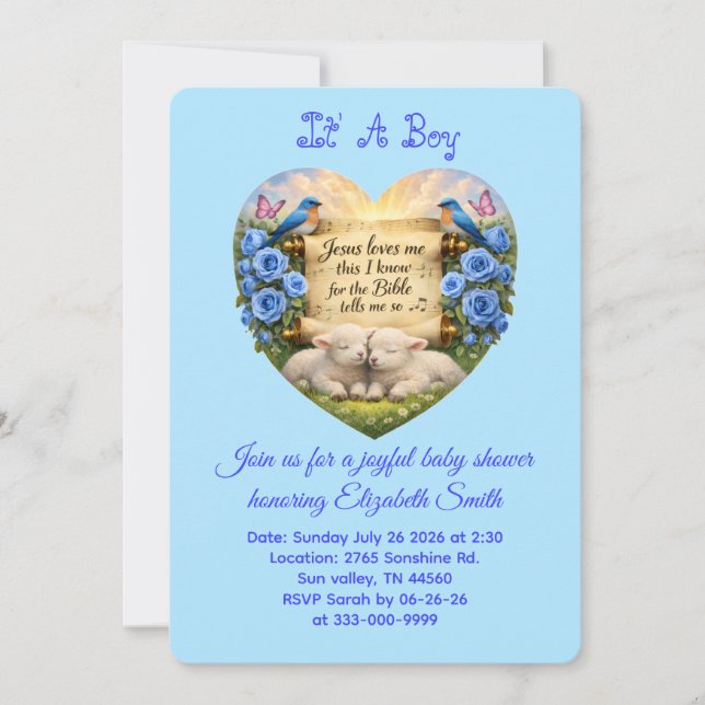 It's A Boy Soft Blue Baby Shower Invitation (Front)