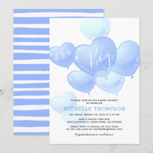It's a Boy Soft Blue Baby Shower Invitation