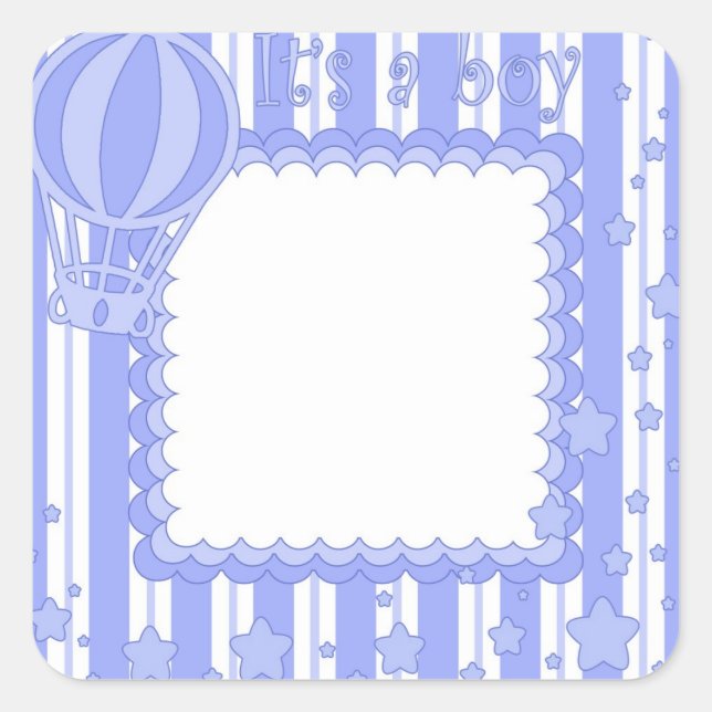 It's a boy square sticker (Front)