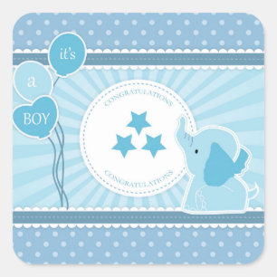 It's A Boy Square Sticker