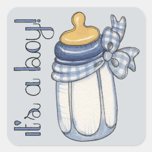 It's a boy square sticker