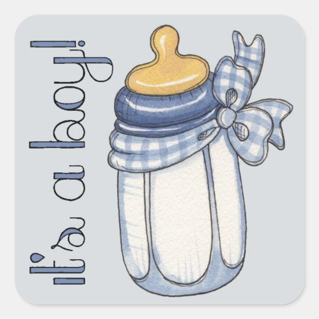 It's a boy square sticker (Front)