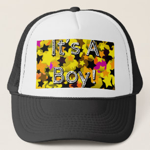 It's A Boy! Stars Yellow Trucker Hat