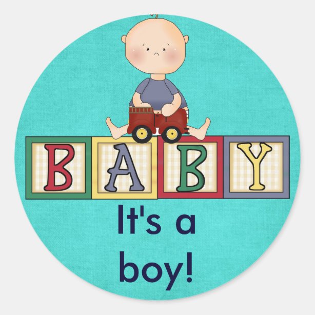 Baby Its A Boy Stickers & Labels Zazzle UK
