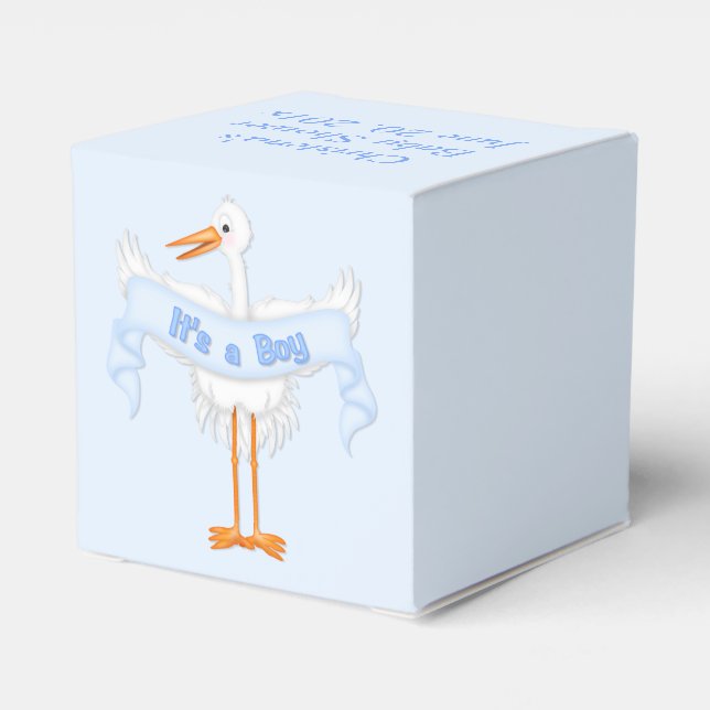 It's A Boy Stork Baby Shower Favour Box (Back Side)
