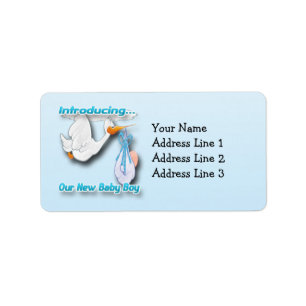 It's a Boy Stork Birth Announcement Address Labels