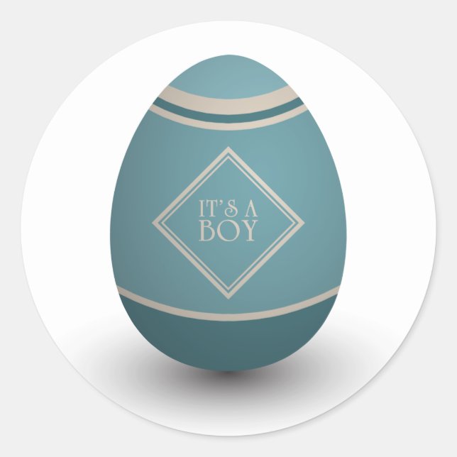 it's a boy stork egg classic round sticker (Front)