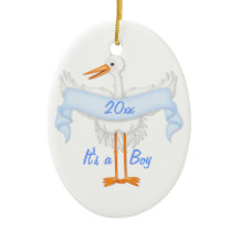 It's A Boy Stork Ornament