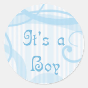 It's a boy! -swirls classic round sticker