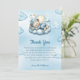 It's A Boy Teddy Bear Baby Shower Thank You Card