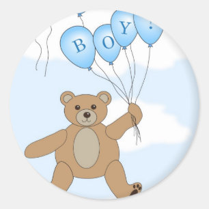 It's A Boy Teddy Bear Classic Round Sticker