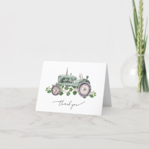 It's a Boy Tractor Baby Shower Thank You Card