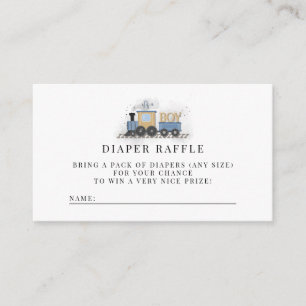 It's A Boy   Train Diaper Raffle Card