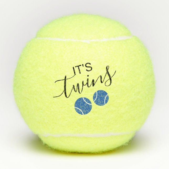 Its a Boy Twins Baby Shower Gender Reveal  Tennis Balls (Front)