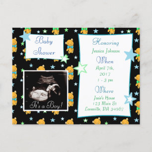 It's a Boy,  Ultrasound Pic Baby Shower Invitation Postcard