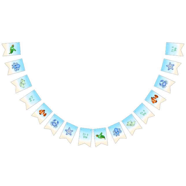 It's a Boy | Under the Sea Baby Shower Personalise Bunting (All)