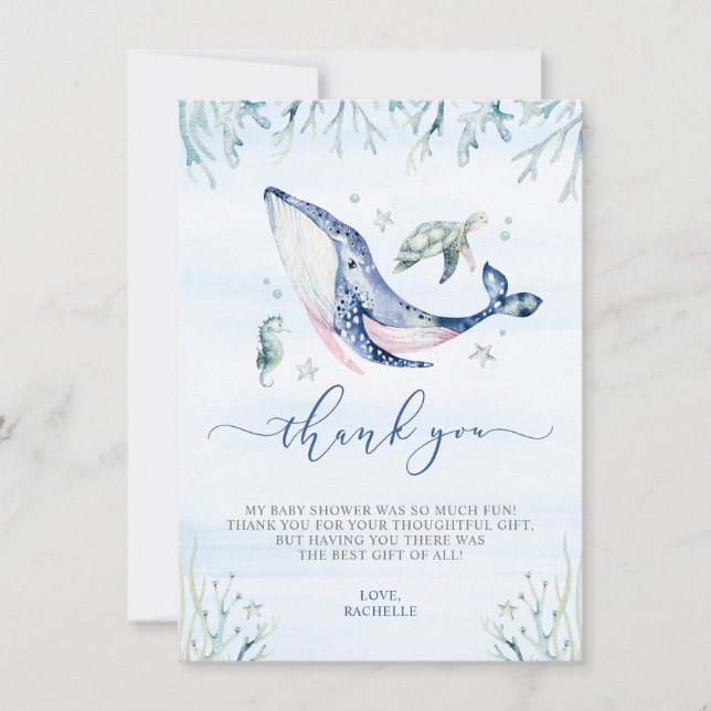 It's a Boy Under the Sea Baby Shower Thank You Card (Front)