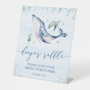 It's a Boy Under the Sea Diaper Raffle Pedestal Sign