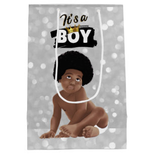 It's a Boy Urban 90's Hip Hop Afro Baby Boy Medium Gift Bag