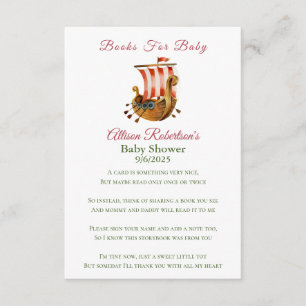 It's A Boy Vikings Party Baby Shower Book For Baby Enclosure Card