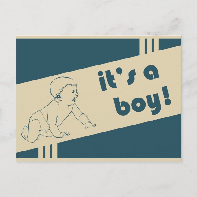 it's a boy : vintage announcement (Front)